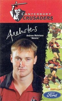 1999 Canterbury Rugby Football Union Ford/More FM Canterbury Crusaders #NNO Andrew Mehrtens Front